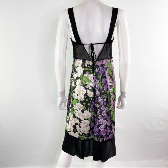 NEW Blugirl Folies Size 12 Sleeveless Black Lace Floral Trapeze Sun Dress - Picture 8 of 14